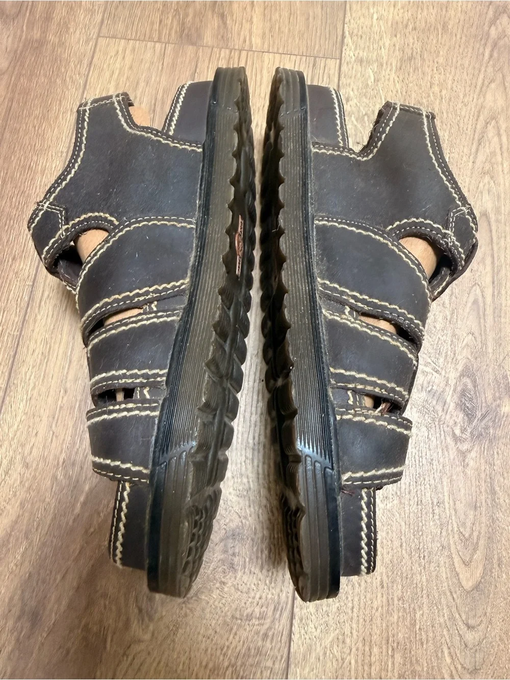 Earth Shoe Woodstock 3 Leather Fisherman Sandals Brown Adjustable Comfort Mens 9